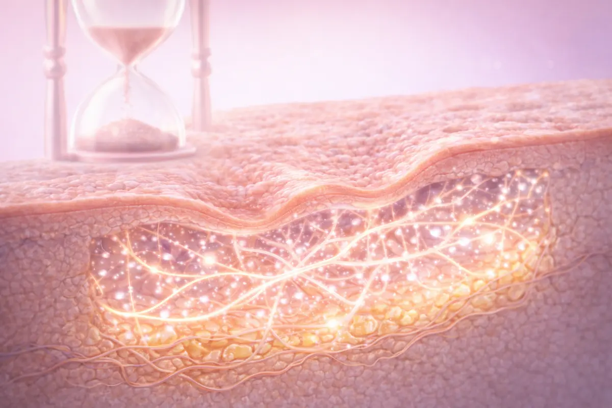 膠原蛋白新生與維持時間示意圖