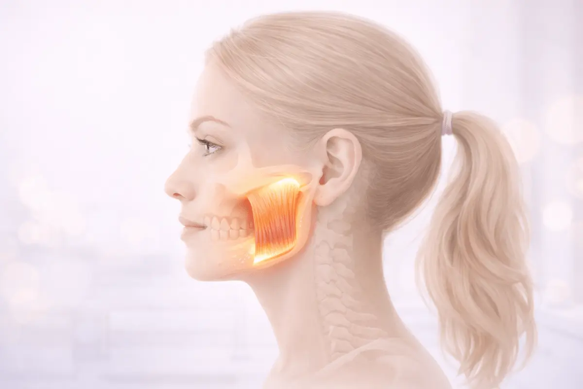 咀嚼肌位置與瘦小臉注射示意圖