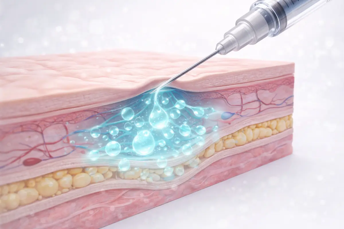 美光針(長效保濕針)深層補水示意圖