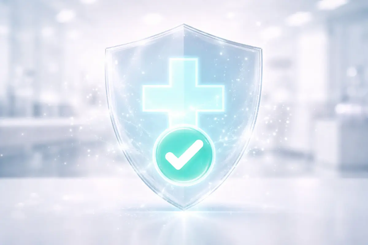 醫美原廠正貨防偽驗證與術後安全檢測示意圖