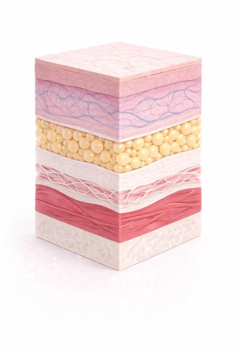 醫美療程皮膚層次解剖圖